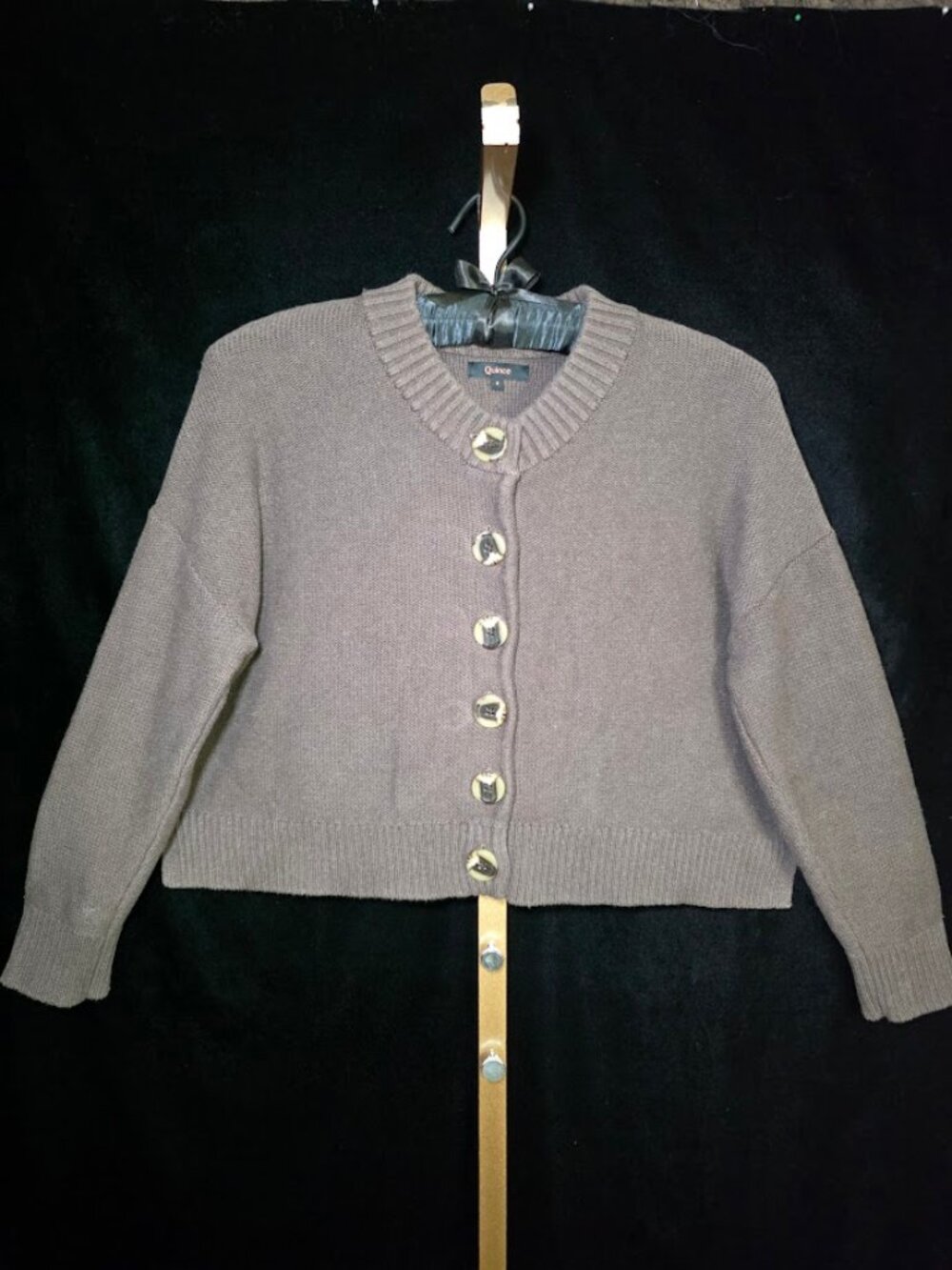 Quince 100% Organic Cotton Cropped Cardigan S